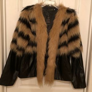 Faux Fur Leather Jacket